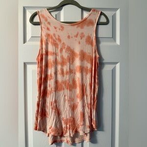 Old Navy Orange/Pink Tank Top Tie-Dye